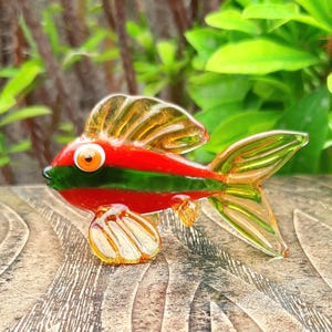 Murano Glass Fish Handmade Glass Fish Orange Color Fish Christmas Ornaments Fish Figurine Ocean Fish Sculpture Aquarium Fish