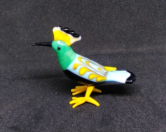 ムラーノ ? 白鷺 鳥 グリーン ガラス アート ホーム デコレーション