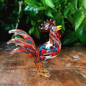 Murano Glass Rooster Beautiful Rooster Figurine Rooster Sculpture Rooster Gift  Rooster Home Decor Item