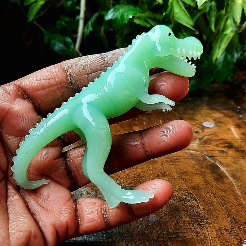 Handmade T Rex Daynasor Murano Glass Daynasor Figurine, Green Daynssor ...