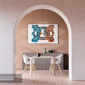 Intricate Geometric Knot Pixel Wall Art - Modern Pixel Design for Home ...