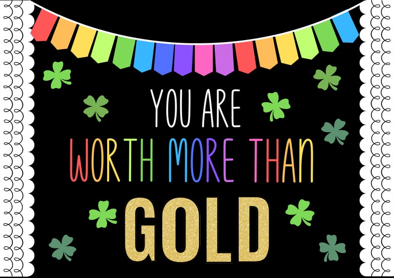 Worth More Than Gold, March Bulletin Board Kit, St. Patrick's Day ...