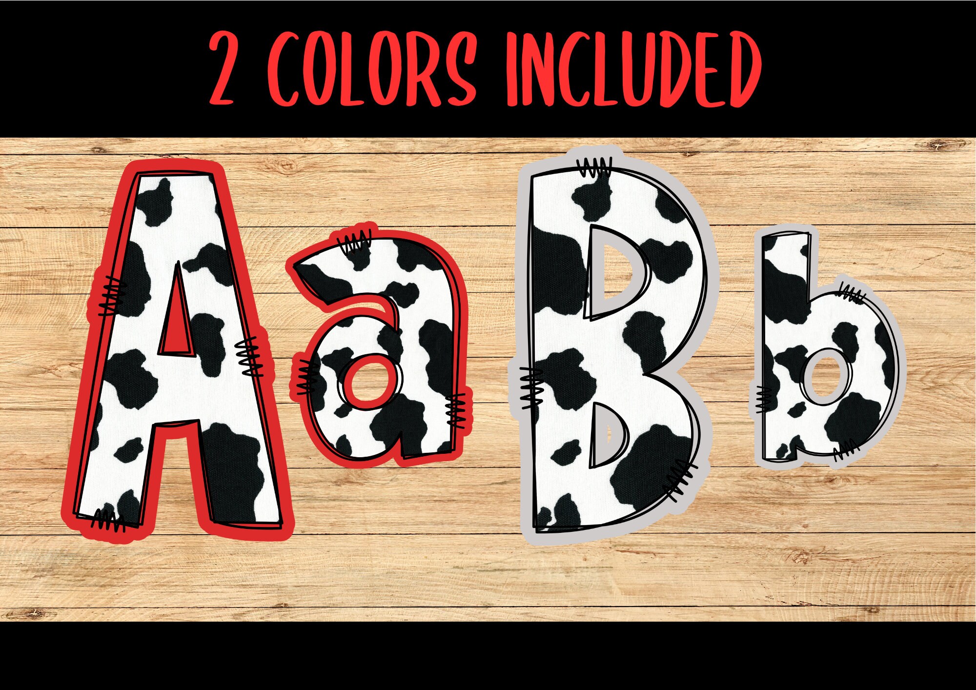 Cow Print Bulletin Board Letters, Farm Print Letters, Cow Classroom
