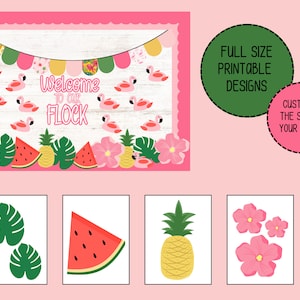 Tropical bulletin board, pineapple bulletin board, Hawaiian bulletin board, summer printable, summer bulletin board, wall art