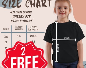 Gildan 5000B Jugendgröße, Gildan 5000B Größentabelle, 5000B Größentabelle für Kinder, Gildan 5000 Größentabelle, 5000B Größentabelle