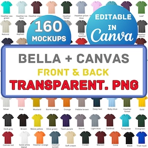 Tabla de colores editable de Canva Bella Canvas 3001, archivos PNG transparentes, Bella + Canvas editable, Bella Canvas 3001, plantilla de tabla de colores de Canva
