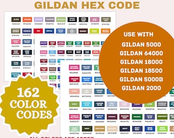Gillham Code Chart Gildan Color Chart With Hex Codes (PDF & JPG) - Etsy