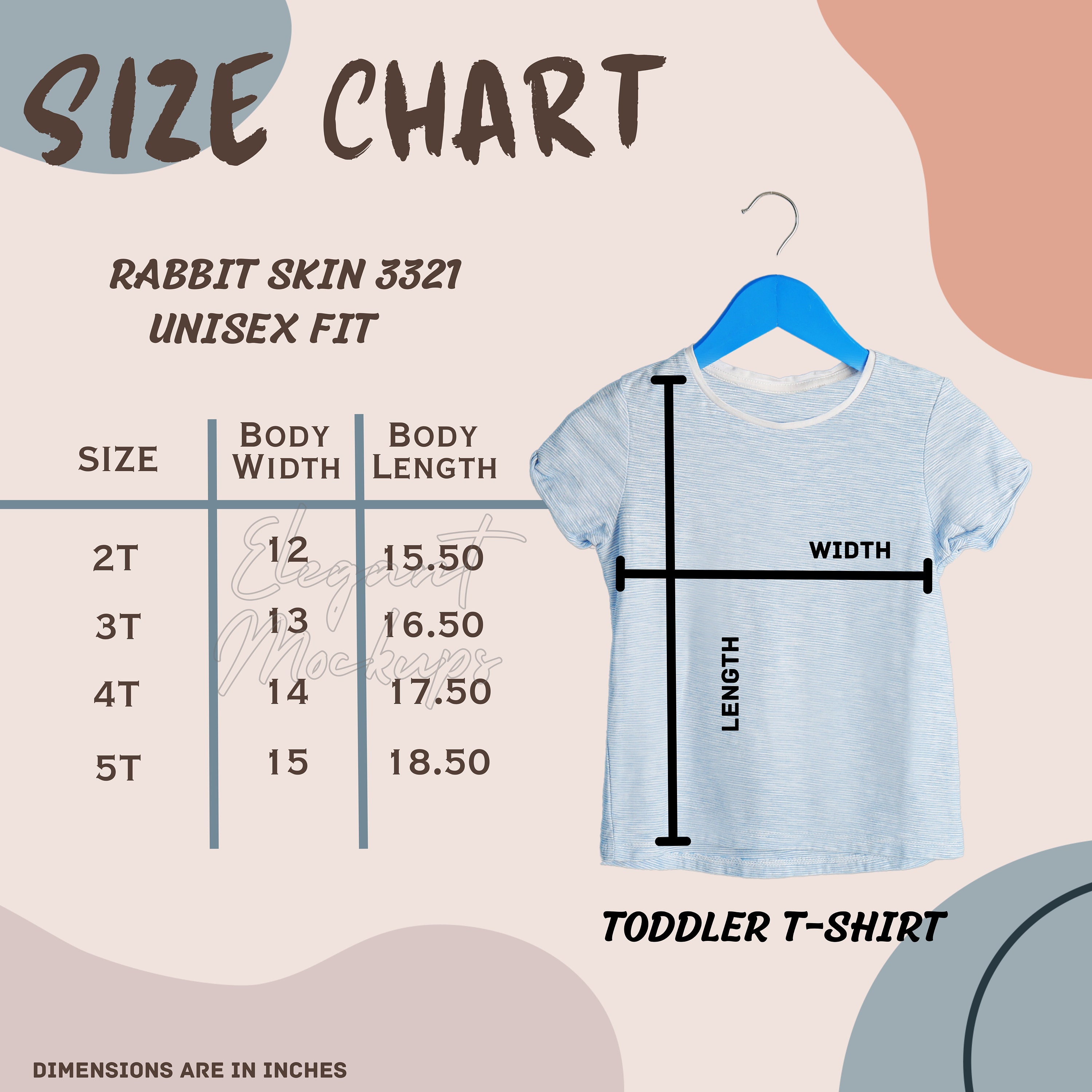 Rabbit Skins 3321 Color Chart Size Chart Rabbit Skins - Etsy