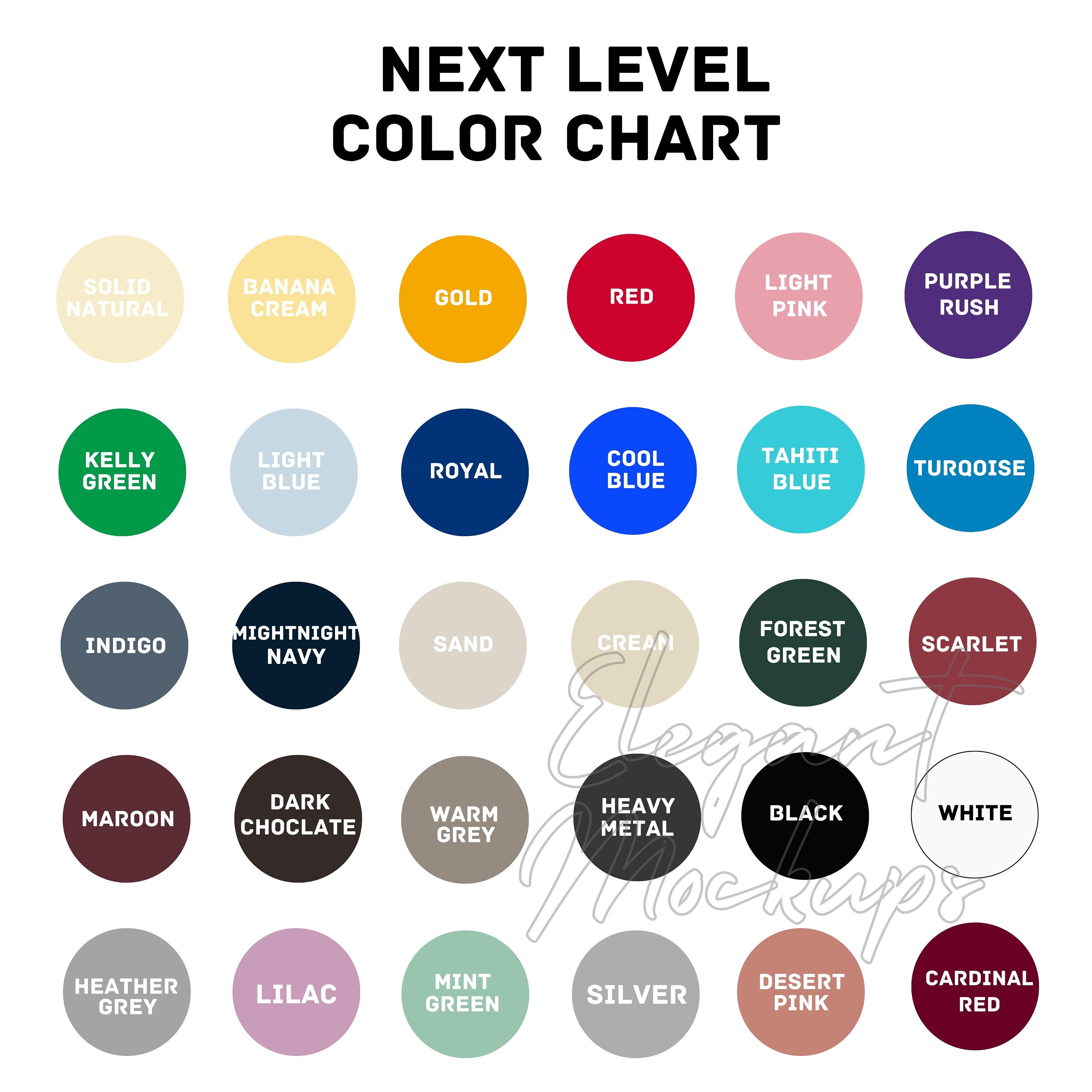 Canva Editable Next Level Color Chart, Editable Next Level, Next Level ...