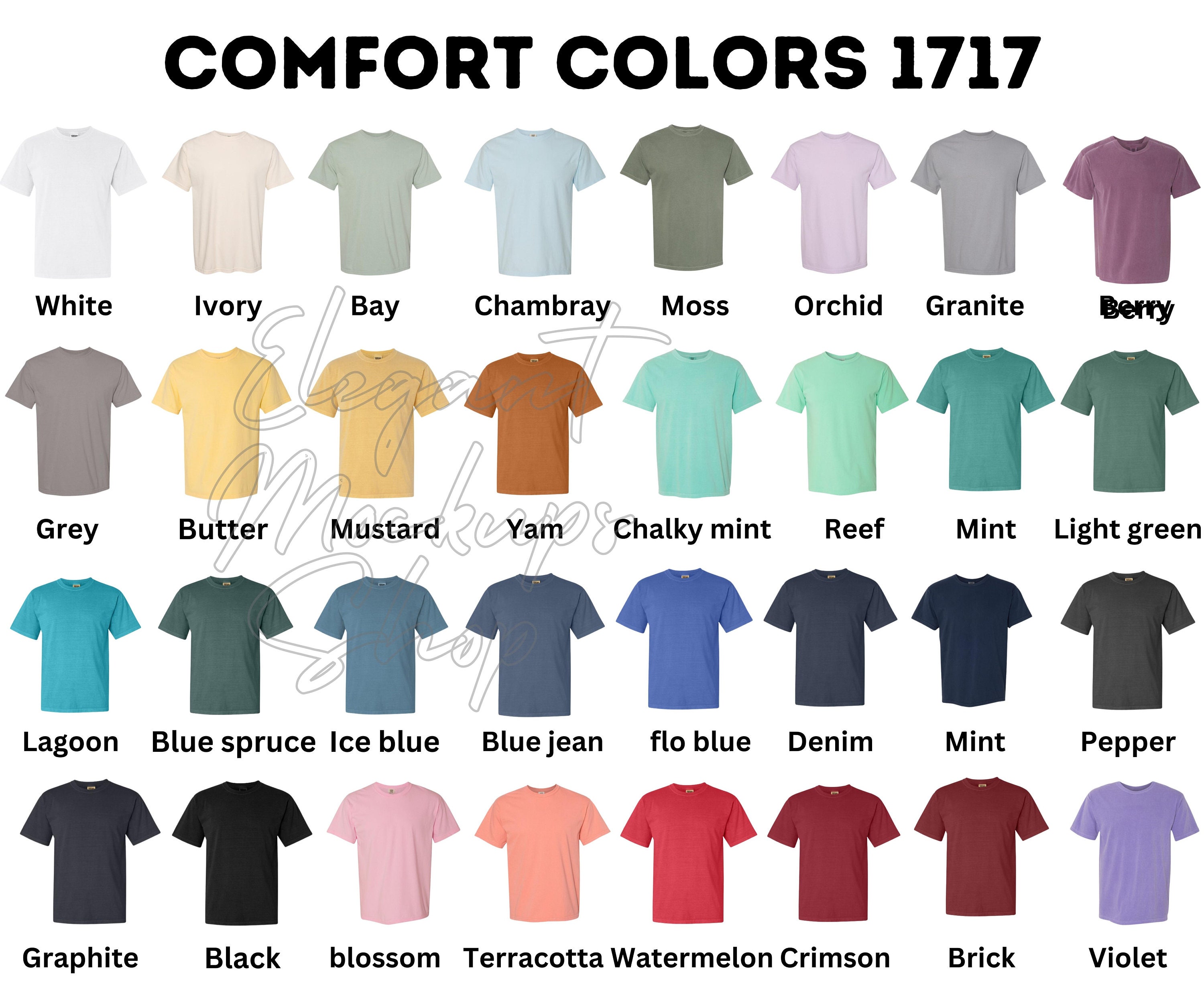 Canva editable color chart editable comfort colors color chart 1717