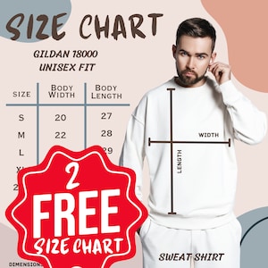 Gildan 18000 Size Chart, 18000 size chart, Gildan 18000 Mockup and size chart, Gildan 18000 Size Guide, Gildan size chart, 18000 gildan
