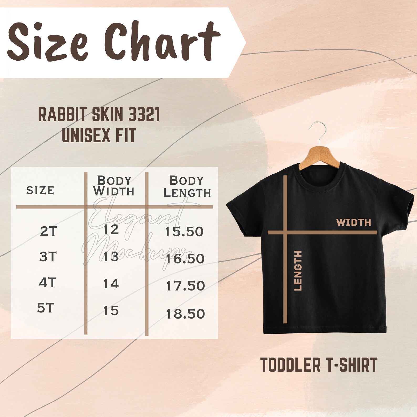 Rabbit Skins 3321 Color Chart Size Chart Rabbit Skins Etsy