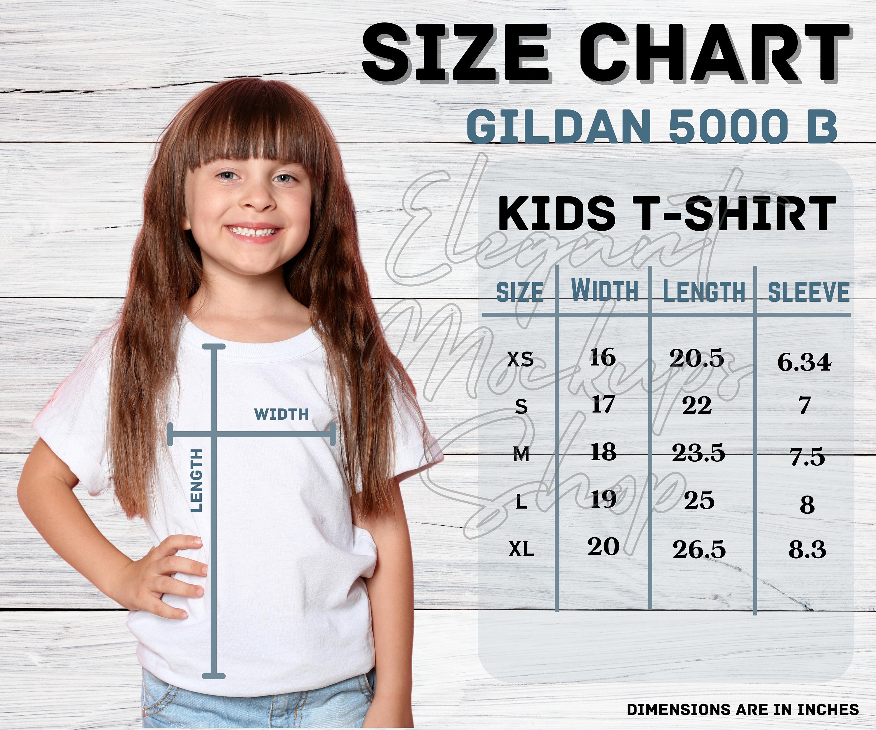 Gildan 5000B Youth Size Chart, Gildan 5000B Size Chart, 5000B Size