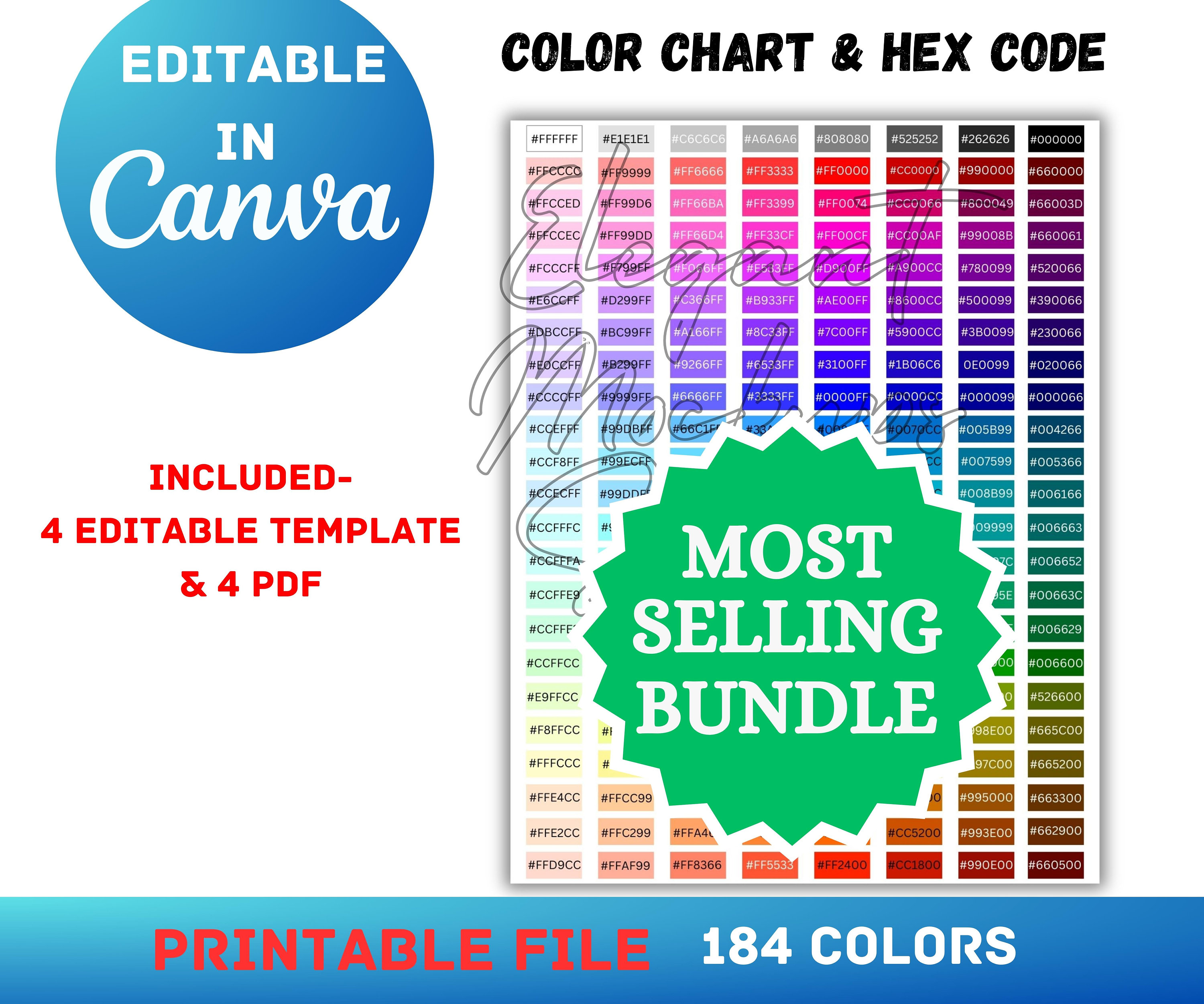 PRINTABLE COPIC Marker Chart Full Marker Chart Print and Colour Easy Art  Reference 