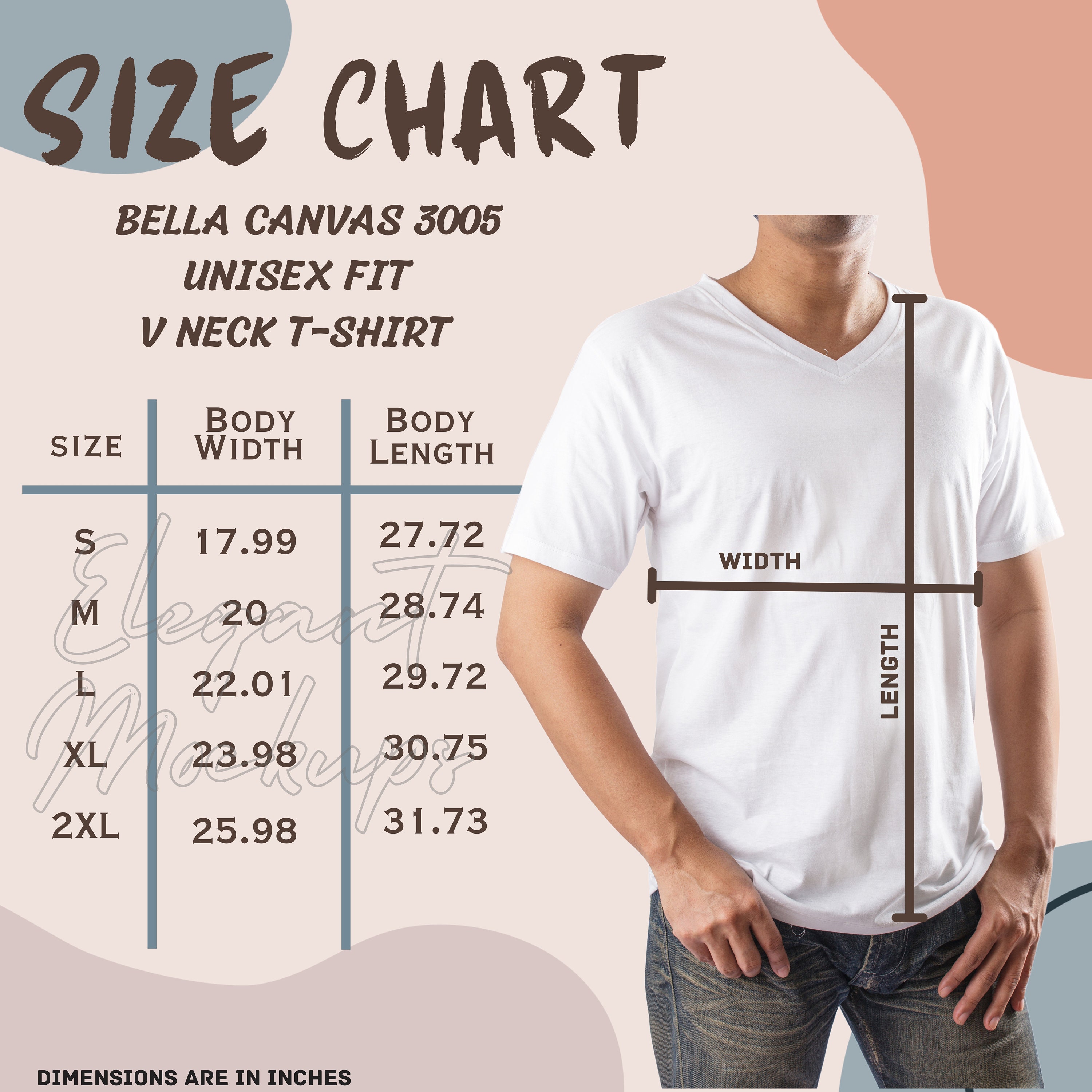 3005 SIZE CHART, Bella Canvas 3005 Size Chart, Size Chart Bella Canvas ...