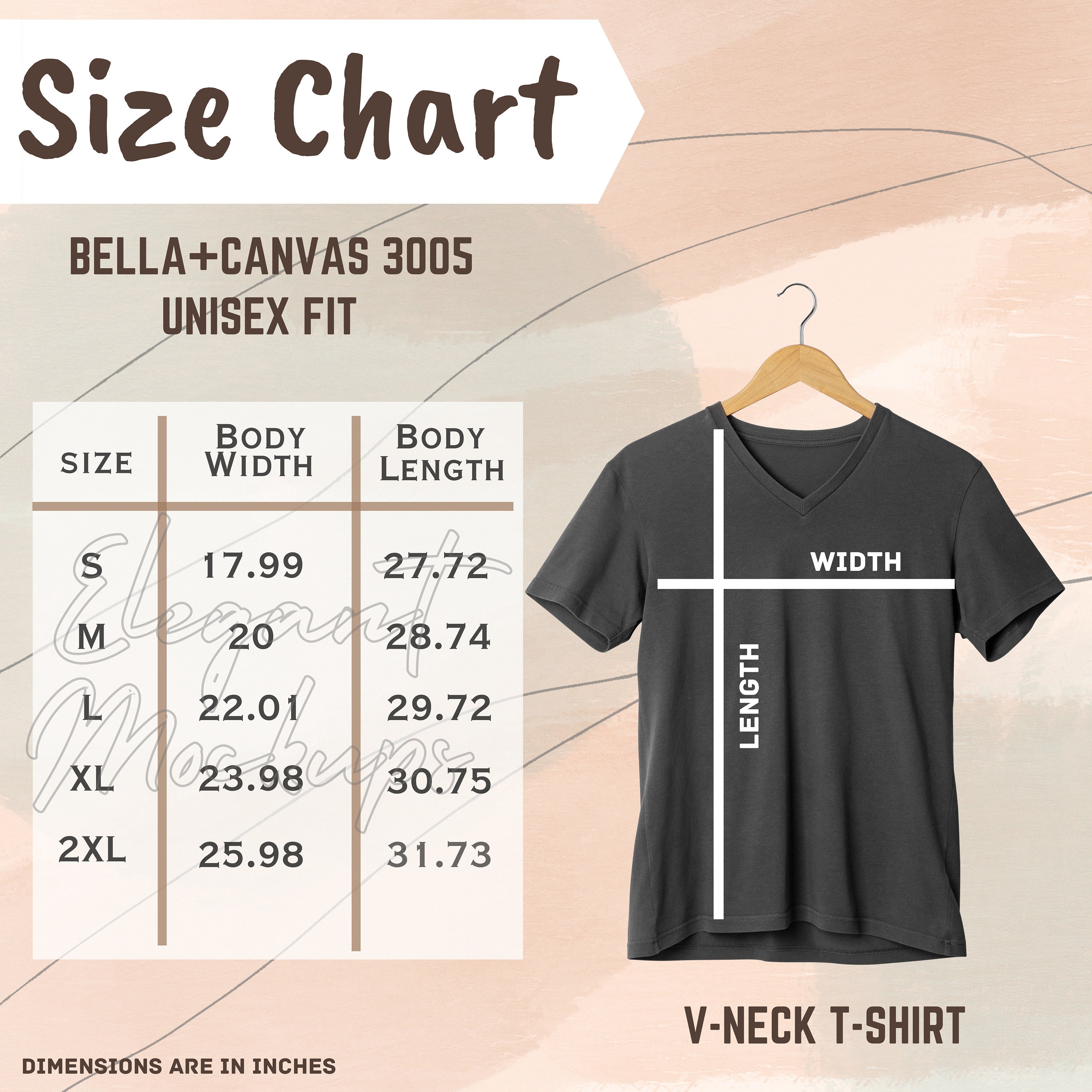 3005 SIZE CHART, Bella Canvas 3005 Size Chart, Size Chart Bella Canvas ...