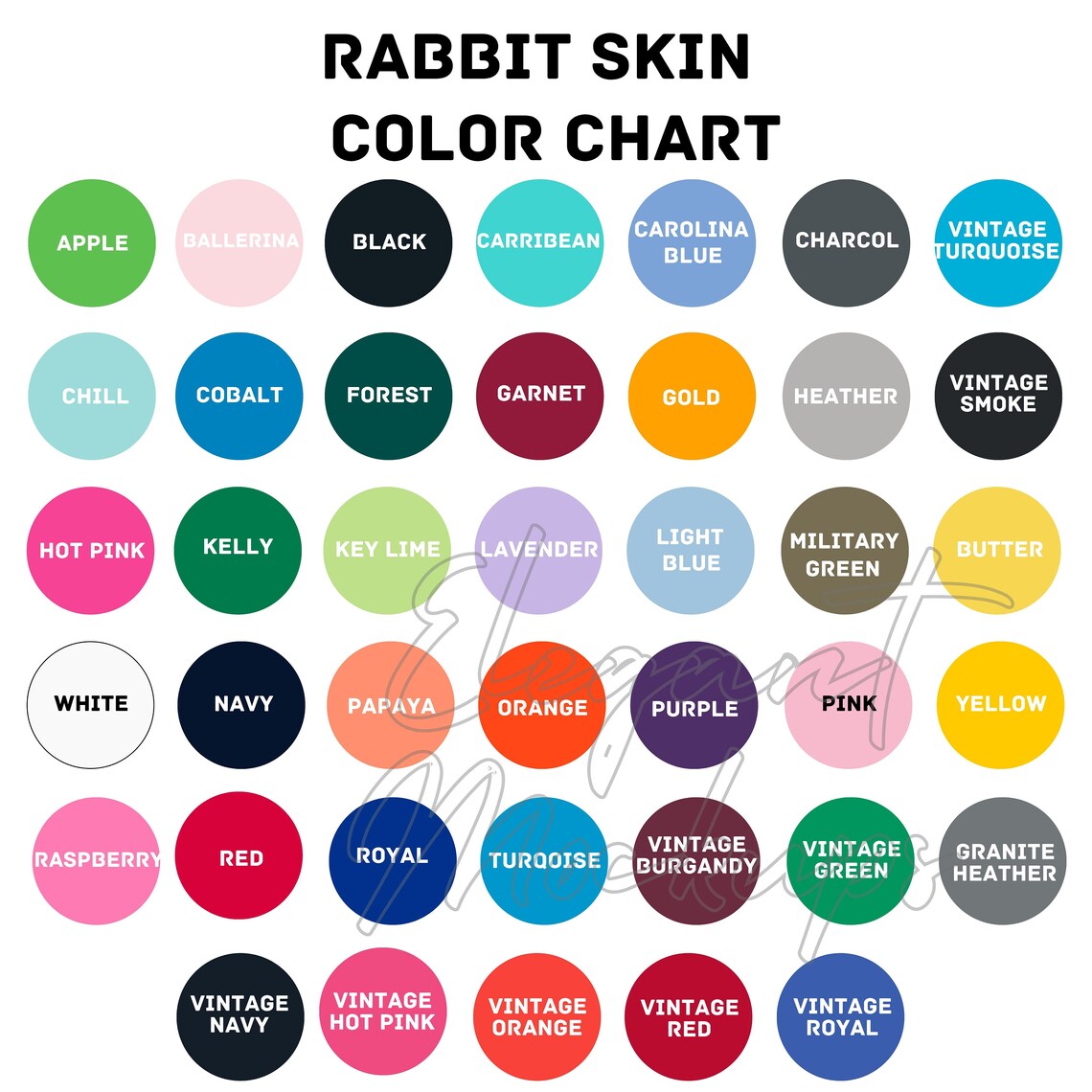 Sable Point Rabbit Color Pattern Chart Canva Editable Rabbit Skins Color Chart (digital Download) - Etsy