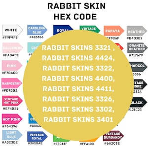 Hex code rabbit skin, Editable Rabbit skins color chart, Rabbit skins color chart 3321 , 4424, 3322, 4400, 4411, 3326, 3302, 3401