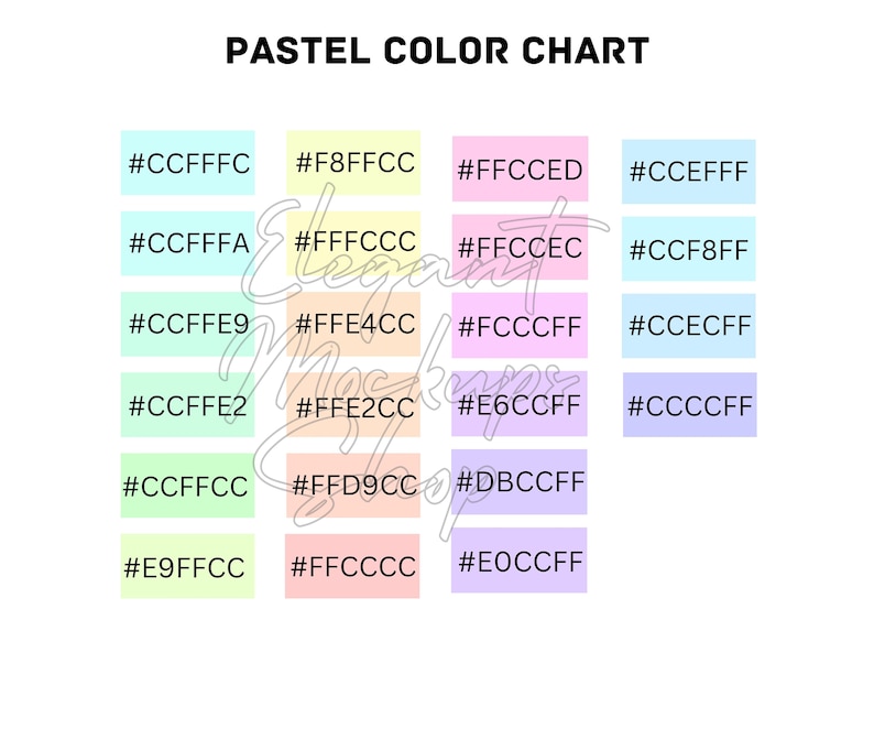Hex Code ,HEX Code Color Chart Printable Etsy