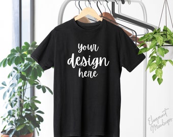black bella canvas mock ups, mockup bella canvas 3001, black mock up, summer T shirt, flat lay unisex tee shirts for shops, elegant mockup