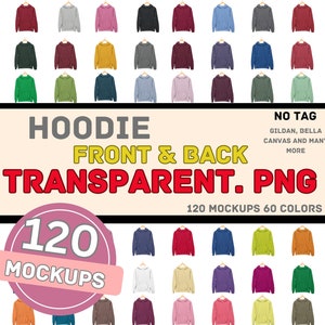 Hoodie Gildan 18500 G185 PNG Transparent Editable Color Chart And Mockup Bundle Gildan 18500 Front and Back Mockup Bundle, Mockup PNG