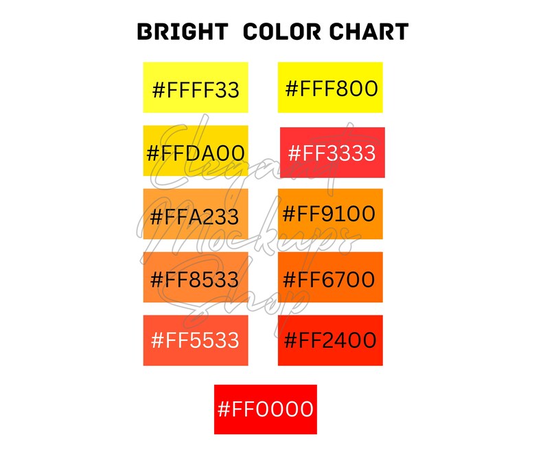 Hex Code ,HEX Code Color Chart Printable Etsy