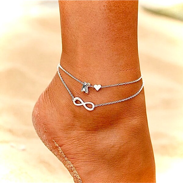 Initial Anklet Etsy