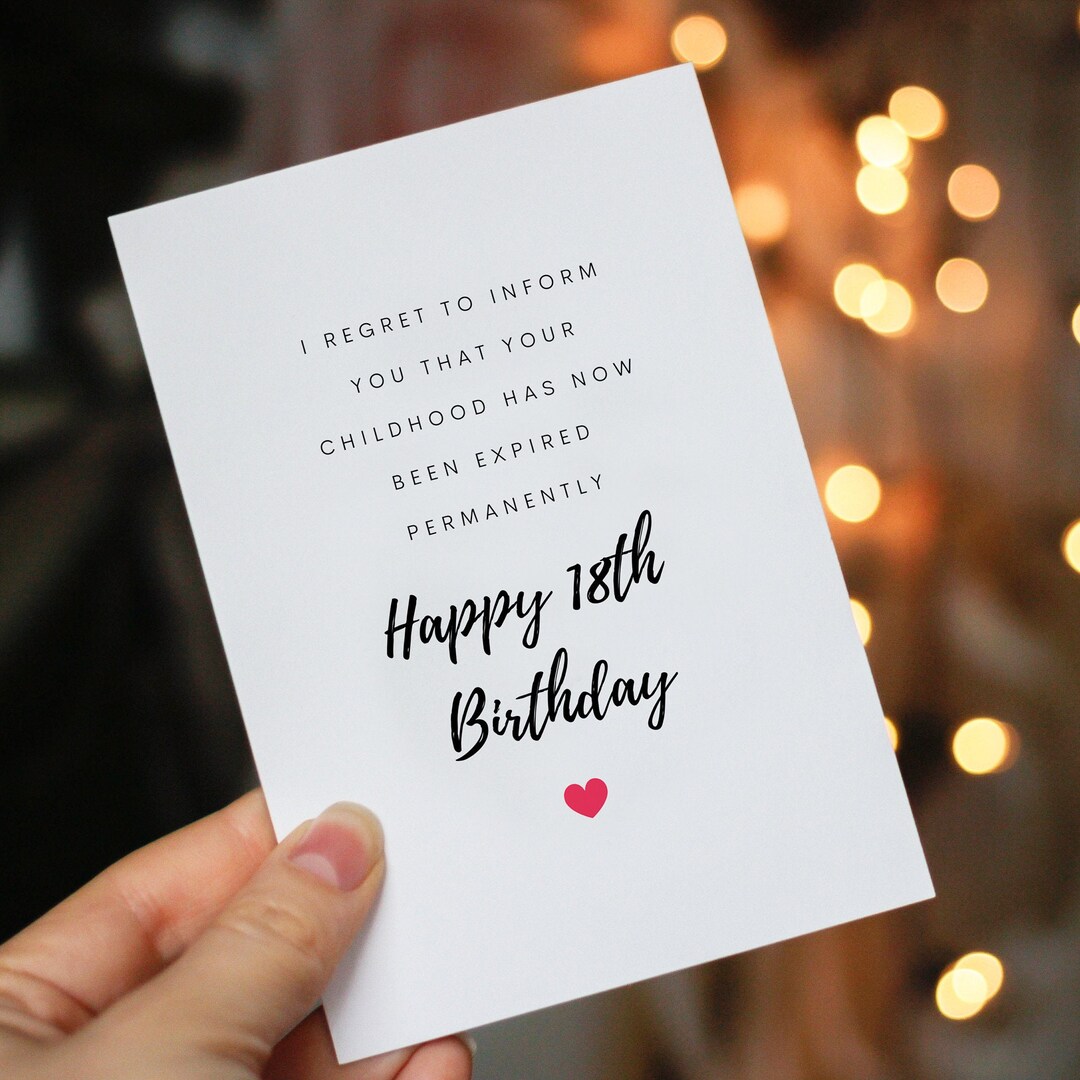 Happy 18th Birthday Card-printable 18th Birthday Card-18th Birthday ...