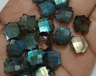 10 pieces Natural Flashy Labradorite Carved Tree Shape Briolette Beads, Labradorite Fancy, Labradorite Loose Gemstone (14mm) Approx