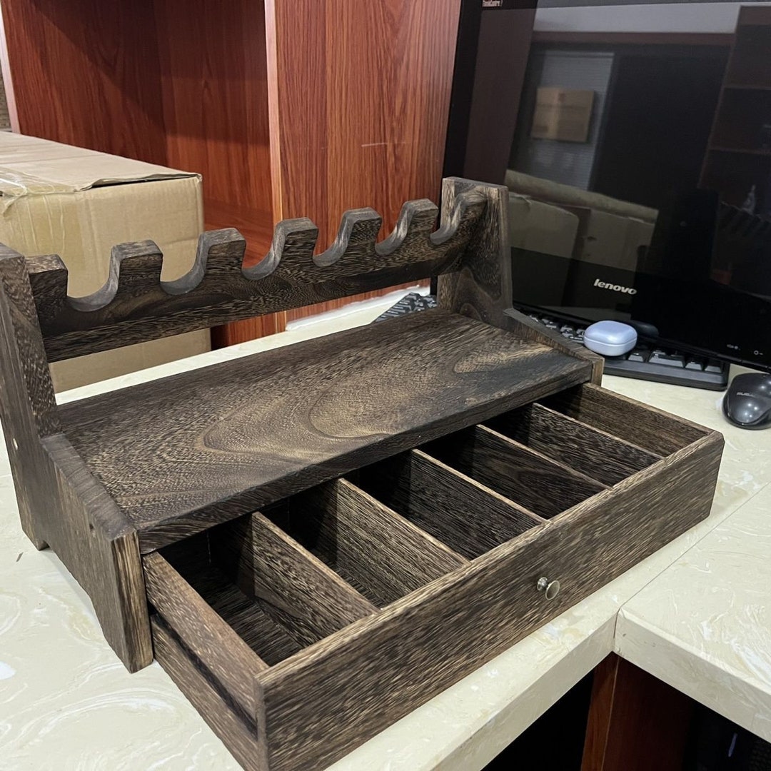 Solid Wood Launcher Toy Gun Display Rack Drawer Multigrid Etsy