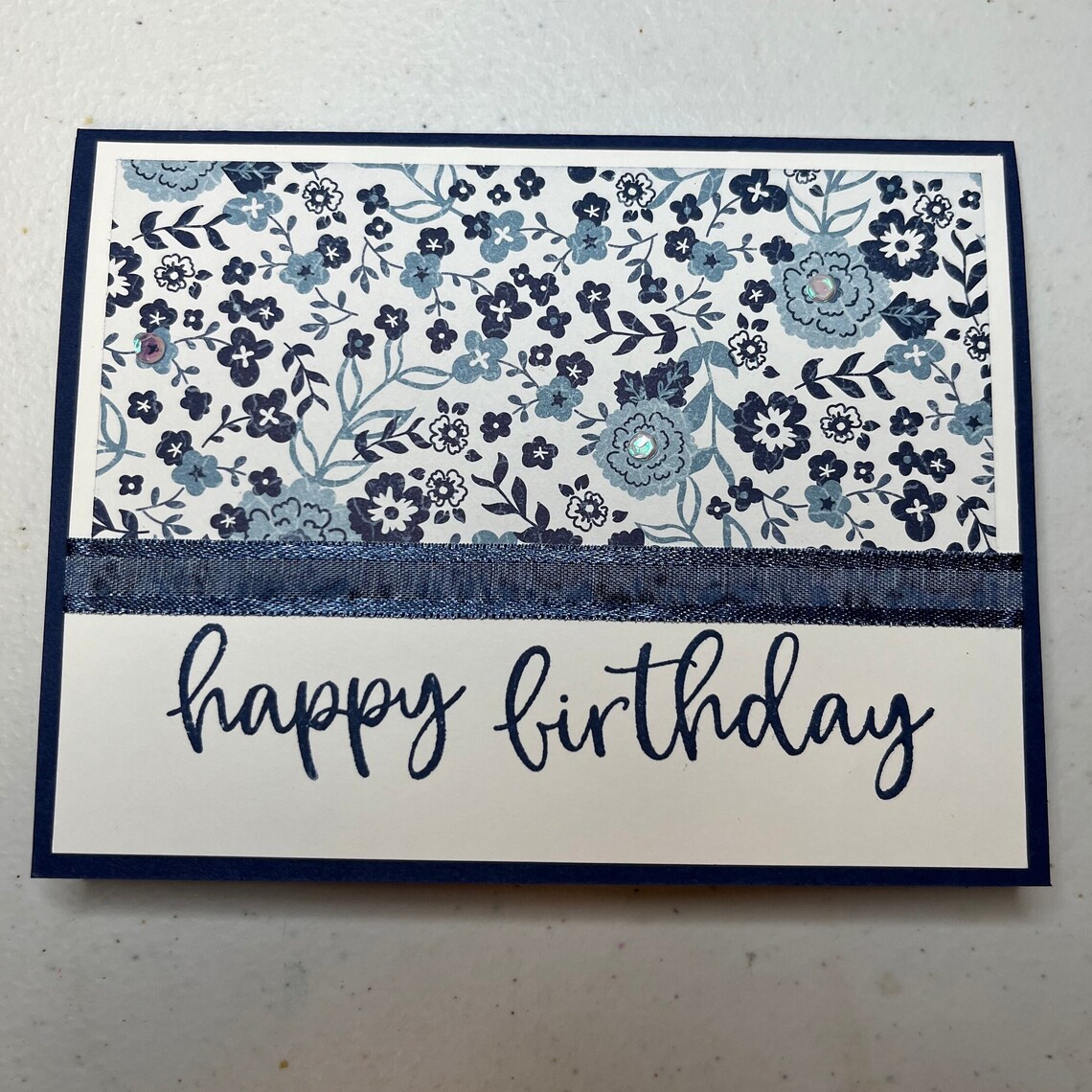 Happy Birthday Feminine Handmade Greeting Card for Her - Etsy