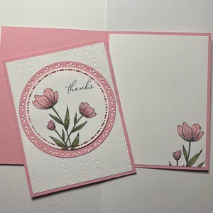 Lot of 5 Handmade Thank You Cards Floral - Etsy