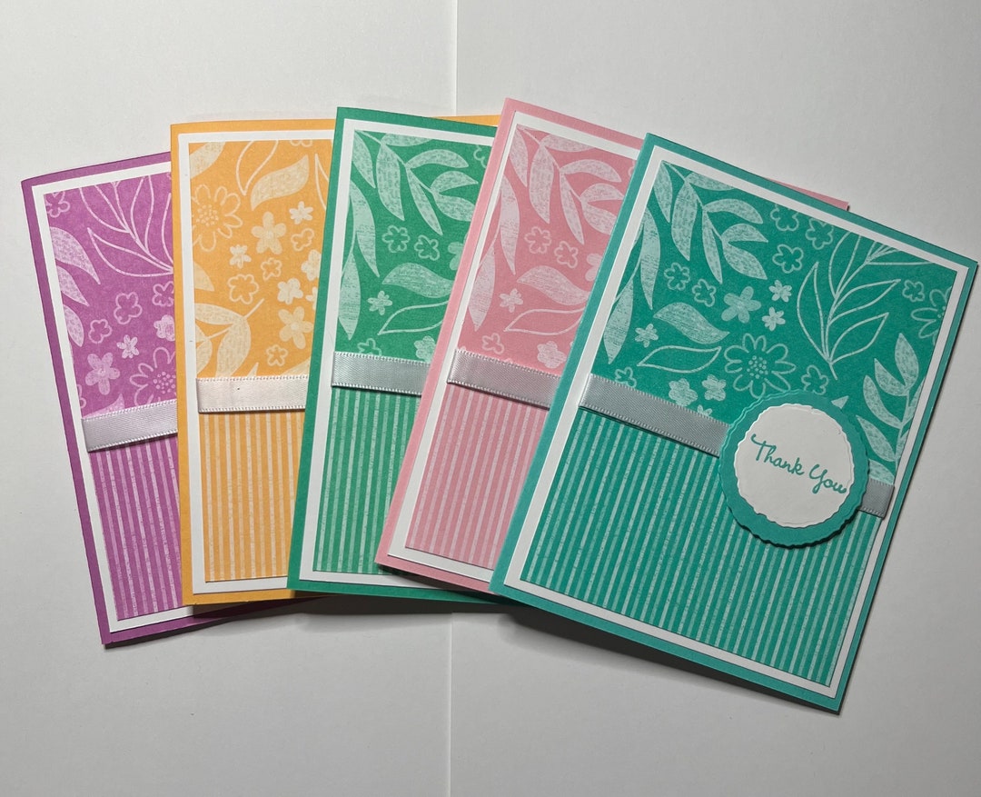 Lot of 5 Handmade Thank You Cards - Etsy