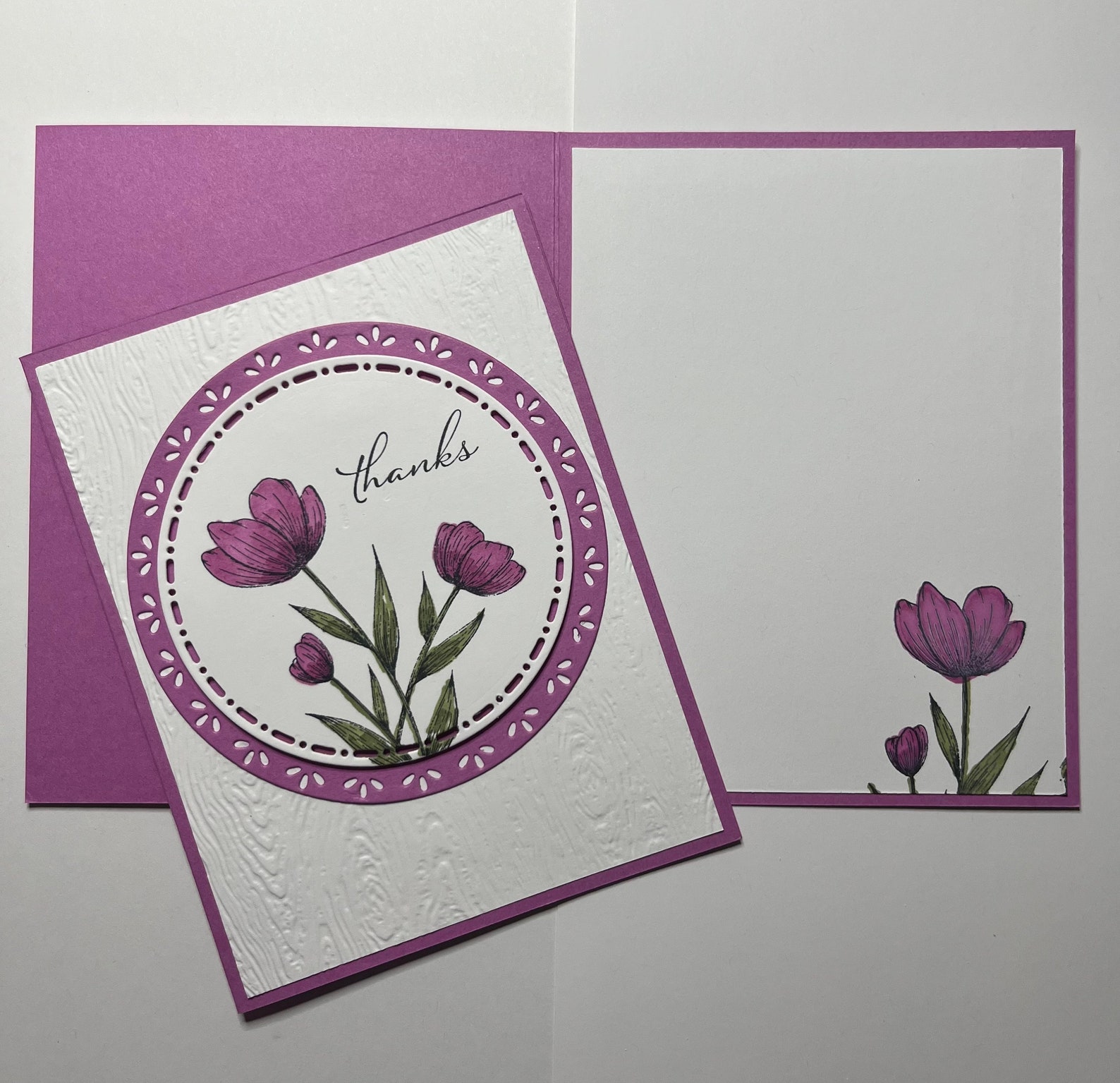 Lot of 5 Handmade Thank You Cards Floral - Etsy