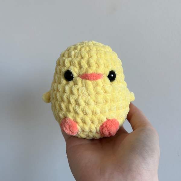 Crochet Baby Chick Plushie Handmade Stuffed Animal