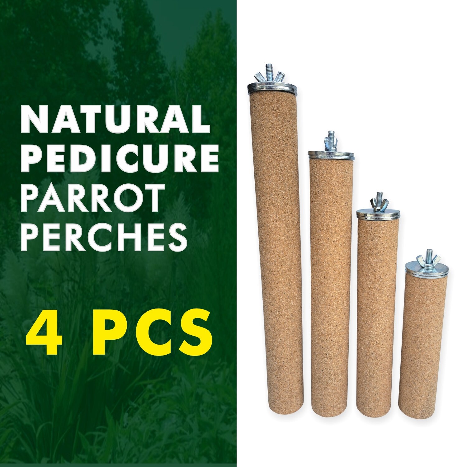 4 Units Pedicure Parrot Perch, Macaw Perch, Cockatoo Parrot Perch
