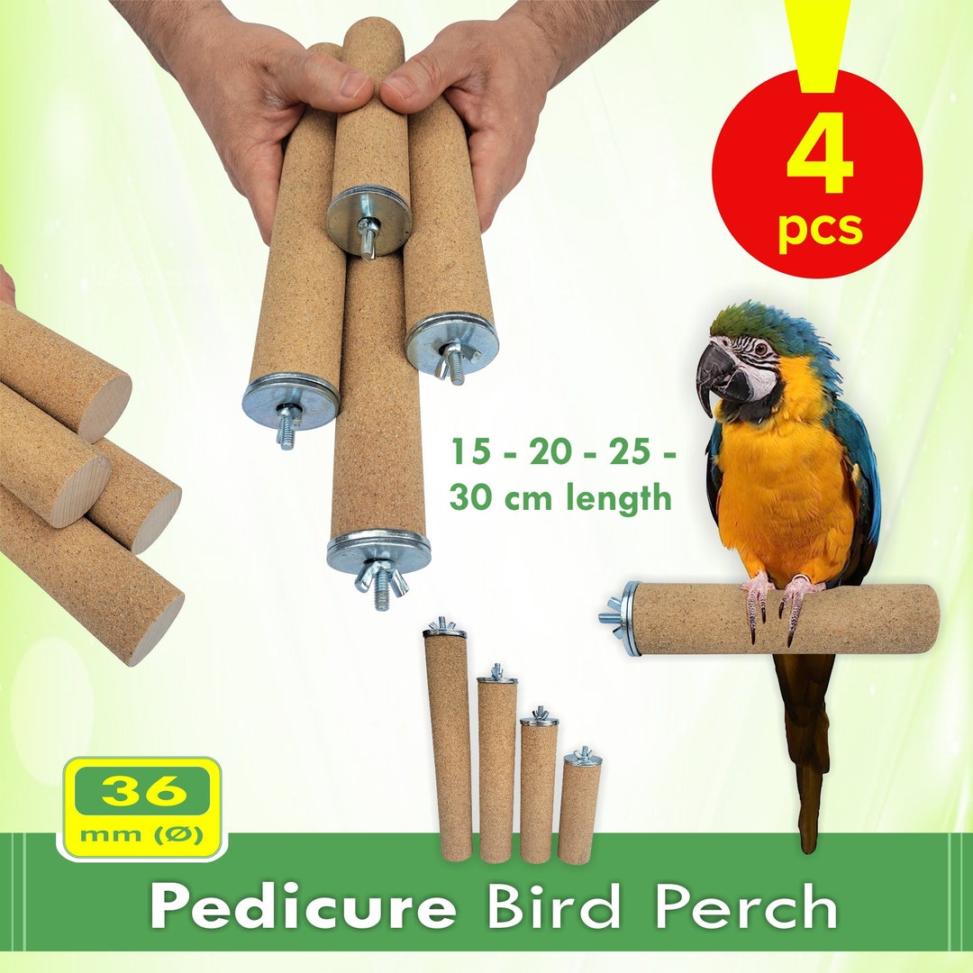 4 Units Pedicure Parrot Perch, Macaw Perch, Cockatoo Parrot Perch