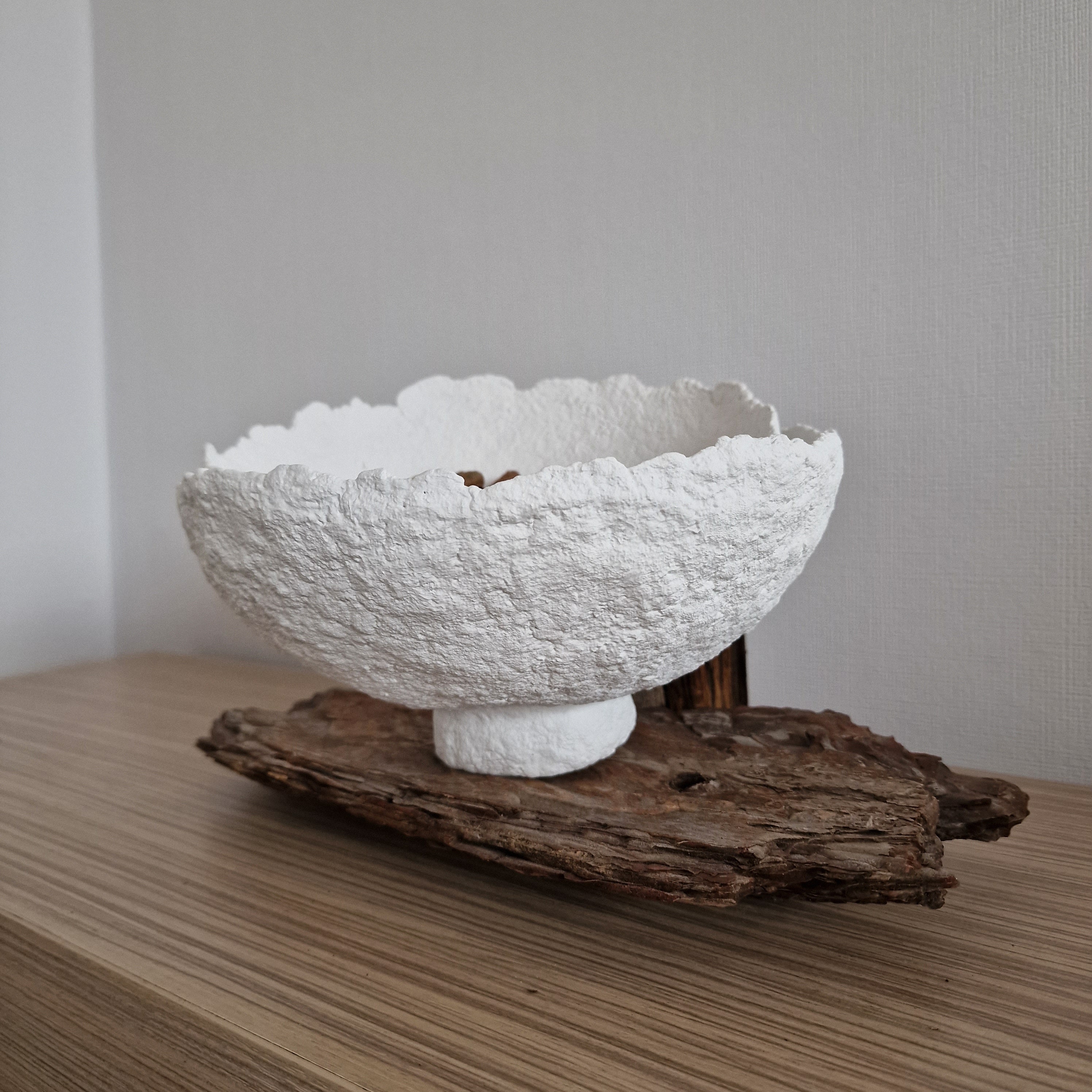 Paper Mache Bowl Organic Paper Mache Pot Wabi Sabi Vessel 