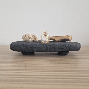 Black Paper Mache tray with legs | Organic Papier Mache | Wabi sabi tray | Decorative textured tray | Japandi small home decor