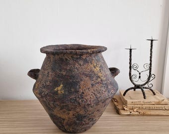 Handcrafted Paper Mache Vase | Rustic Wabi Sabi Vessel | Sustainable entry table decor