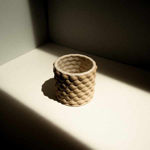 Tasse à café/thé en céramique - Argile blanche imprimée en 3D avec glaçage moucheté sans danger pour les aliments - Fabriqué sur commande