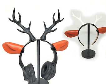 Deer Horns & Ears Headset Attachment  / Headphone Antlers/   Headband Headset Deer Decor / Gamer, Streamer, Cosplay Gift  Props