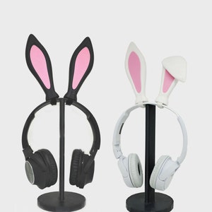 Bunny Ears for Headsets and Headphones / Gamer Rabbit Ears attachment / Egirl Cute Streamer Prop / Kids Gamer Cosplay Accessories
