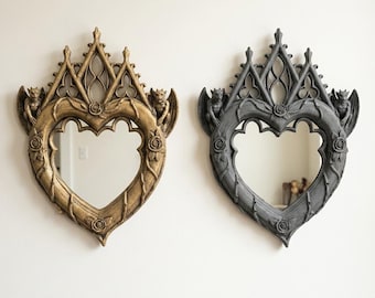Gothic Heart Mirror - Dark Academia Wall Decor