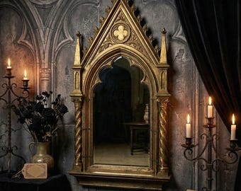 Gothic Decor - Gothic Window Arched Mirror