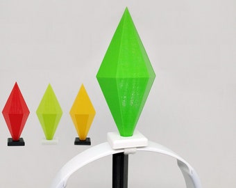 Sims Prop / Plumbob Diamond Headphone Attachment / Streamer, Gamer Gift / Streaming Accessory / Headset and Headband Attachment