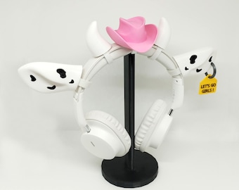 Headphone Attachment Cow's Ears / Headset Attachment / Cosplay Streaming Props / Gamer, Streamer Gift / Headphone Accessory