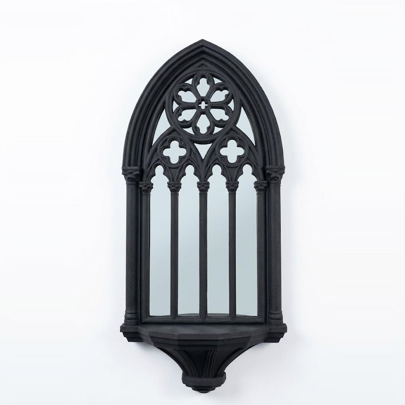 Scrying Gothic Wall Mirror with Shelf - Fantasy Mirror for Spooky Decor image 7