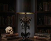 Gothic Skeleton Table Lamp - Dark Academia Home Decor