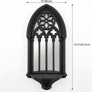 Scrying Gothic Wall Mirror with Shelf - Fantasy Mirror for Spooky Decor image 9